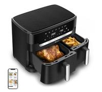 Moulinex XXL Dual Easy Fry 11L: Friggitrice ad aria a doppio cesto + 8 persone, due cesti (6,5 L + 4,5 L),7 programmi automatici, EZ9428F0
