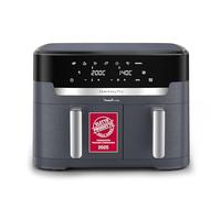 Moulinex XXL Dual Easy Fry, Friggitrice ad Aria 11 Litri, Doppio Cestello Antiaderente Lavabile in Lavastoviglie, Doppia Resistenza Superiore, Basso Consumo Energetico, 7 Modalità, App Ricette, EZ942B