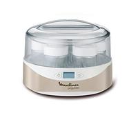 Moulinex YG231E Yogurteo, Macchina per lo Yogurt in Argento Premium con 7 Vasetti da 160 ml Ciascuno, con Timer Digitale, Arresto Automatico e Coperchio con Display