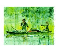 Moulinsart Postcard Corto Maltese, Pirogue Ride (17,5x12,5cm)