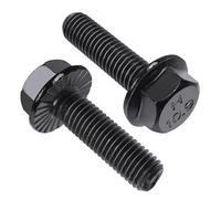 MOUMOUTEN 10pcs Bulloni A Testa Esagonale Della Flangia, 10,9 Viti In Lega Nera Finitura Nera, Bulloni A Testa Esagonale Della Flangia M12*60