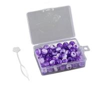 MOUMOUTEN 74 Pezzi Set di Perline per Intrecciare i Capelli - Versatili Dreadlock Perline Bobina per Capelli Gioielli Dreadlock Gioielli Fai da Te per Banchetti Matrimoni (Viola)