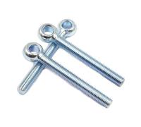 MOUMOUTEN Bullone ad occhiello di sollevamento M6*90mm, 4 pezzi, finitura con vite in acciaio al carbonio zincato blu-bianco, bulloni completamente filettati per collegamento fune, magazzino, officina