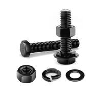 MOUMOUTEN Bulloni a testa esagonale M8*12mm, bullone completamente filettato in lega di acciaio, finitura nera, set di bulloni a testa esagonale maschio con accessori, quantità 20 pezzi