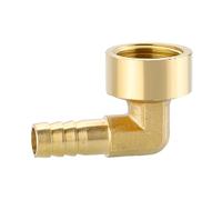 MOUMOUTEN Gomito portagomma in ottone 1/2" Raccordo a spina ad angolo retto 90 gradi L, filettatura femmina Giunto giuntatore a spina Giunto adattatore per tubo flessibile per aria acqua olio (10 mm)