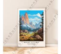 Mount Fitz Roy Illustrazione Stampa South America Landscape Poster senza Cornice