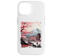 Mount Fuji Cherry Blossoms Geisha Japanese Garden Japan Art Custodia per iPhone 14