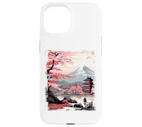 Mount Fuji Cherry Blossoms Geisha Japanese Garden Japan Art Custodia per iPhone 15