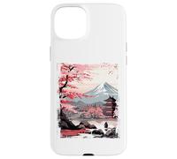 Mount Fuji Cherry Blossoms Geisha Japanese Garden Japan Art Custodia per iPhone 15 Plus