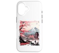 Mount Fuji Cherry Blossoms Geisha Japanese Garden Japan Art Custodia per iPhone 16