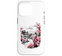 Mount Fuji Cherry Blossoms Geisha Japanese Garden Japan Art Custodia per iPhone 16 Pro