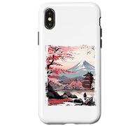 Mount Fuji Cherry Blossoms Geisha Japanese Garden Japan Art Custodia per iPhone X/XS