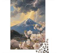 Mount Fuji Puzzle 1000 Pezzi Adulti, Cherry Blossom Allenamento Mentale, Attività Collettiva, Oggetto Decorativo, Idea Regalo Originale 1000pcs (75x50cm)