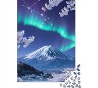 Mount Fuji Puzzle 1000 Pezzi Premium, Cherry Blossom Mappa Concettuale Tattile, Esperienza Unificante, Regalo Iconico 1000pcs (75x50cm)