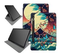 Mount Fuji Sakura - Custodia per Samsung Galaxy Tab S9 Ultra 2023/S8 Ultra 2022 [SM-X910/X916B/X918U/X900/X906], con portapenne, girevole a 360 gradi, angoli di visione multipli con funzione sleep