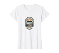 Mount-Fuji Yoshida Vagabondo - Spilla Avventura escursionistica Giapponese Maglietta con Stampa Grafica Economica, Donna, Bianco, S