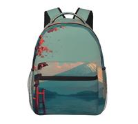 Mount Fuji - Zaino con sfondo giapponese, zaino da scuola e da viaggio, per studenti, uomo e donna, zaino per computer portatile, zaino casual per viaggio/università/lavoro