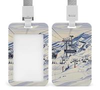 Mount Horsney - Porta badge verticale per skilift, impermeabile, con cordino staccabile resistente, per insegnanti di fabbrica e ufficio