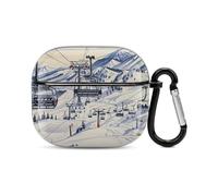 Mount Horsney Ski Lift Custodia per auricolari Bluetooth a corpo intero protezione antiurto custodia rigida supporto ricarica wireless con portachiavi regalo personalizzato per AirPods 3