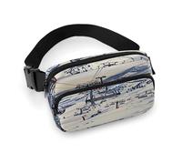 Mount Horsney Ski Lift Marsupio con cinghia regolabile Marsupio alla moda per sport all'aria aperta escursionismo, bianco, 20 x 13 cm, marsupio stampato