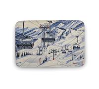 Mount Horsney - Tappeto per zona skilift grande, in velluto di corallo, con retro in gomma, antiscivolo, per vasca da bagno, elegante, lavabile, per sala giochi, 50 x 80 cm
