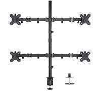 Mount-It! 4 Supporto Monitor | Supporto da Tavolo per Monitor quadruplo | Adatto a Quattro schermi di Computer 19 21 24 27 29 30 32 Pollici | Bracci Regolabili in Altezza per impieghi gravosi