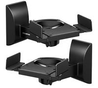 Mount-It! Bookshelf Speaker Wall Mount, Pair of Universal Side Clamping Speaker Shelf Wall Mounting Brackets for Large or Small Speakers, 2 Full Motion Mounts, 55 Lbs Capacity, Black (MI-SB37)