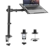 Mount-It! Supporto da scrivania per computer portatile | Braccio per laptop Full Motion con vassoio ventilato | Morsetto e base con occhiello