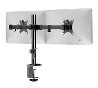 Mount-It! Supporto da scrivania per doppio monitor, braccio doppio per 2 monitor max. 81,3 cm/9 kg, regolazione del movimento completo con morsetto a C e occhiello, girevole, inclinabile, rotazione,