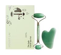 Mount Lai Jade Facial Spa Set, set di strumenti per il viso con rullo di giada e gua sha, strumento Guasha per alleviare la tensione muscolare e ridurre il gonfiore, set per la cura della pelle