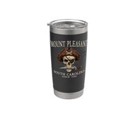 Mount Pleasant South Carolina Pirate Skull Since 1680 Avorio Bicchiere termico in acciaio inox doppia parete