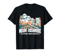 Mount Rushmore Esplora Il Colorblock del Sud Dakota Maglietta