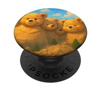 Mount Rushmore National Memorial US Teddy Bears Presedents PopSockets PopGrip Adesivo