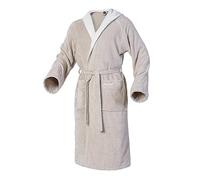 Mount Swiss Accappatoio da donna e uomo in ARBON con cappuccio in pregiato cotone, vestaglia soffice, spugna, kimono con colori e taglie a scelta S - 8XL I Bath-Robe Öko-Tex Standard 100, beige., 5XL