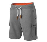 Mount Swiss Pantaloncini cargo da uomo, bermuda da uomo, con 6 tasche e velcro, chiusura con strappo, per il tempo libero, pantaloni cargo da uomo, in colori classici, taglia S - 6XL, grigio acciaio,