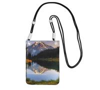 Mountain and Lake Pictures Borsa a tracolla per telefono per donne e uomini impermeabile mini borsa per cellulare portafoglio piccola borsa a tracolla con tracolla regolabile da viaggio per cellulare
