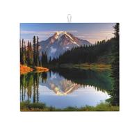 Mountain and Lake Pictures, tappetino scolapiatti super assorbente, con gancio, facile da pulire, accessori da cucina, scolapiatti per piatti, 45,7 x 40,6 cm