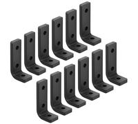 MOUNTAIN_ARK Confezione da 12 staffe a L in alluminio nero per barca, 2 "x 5/8" x 1" staffa angolare di grado marino