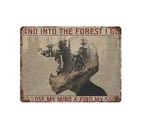 Mountain Bike - And Into The Forest I Go to Lose My Mind And Find My Soul, Targa in metallo vintage per casa, caffetteria, ufficio, poster da parete in metallo, decorazione per garage, decorazione per