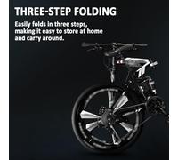 Mountain Bike Da 24/26/27,5 Pollici, Bicicletta Pieghevole Per Adulti A 21 Velocità Con Doppi Freni A Disco, Ruote A Sei Razze, Doppia Sospensione, In Acciaio Al Carbonio B,26 inch