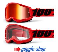 Mountain Bike Occhiali 100% STRATA 2 Motocross MX 100 PERCENT Specchio/Clear