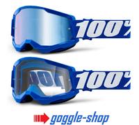 Mountain Bike Occhiali 100% STRATA 2 Motocross MX 100 PERCENT Specchio/Clear