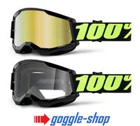 Mountain Bike Occhiali 100% STRATA 2 Motocross MX 100 PERCENT Specchio/Clear