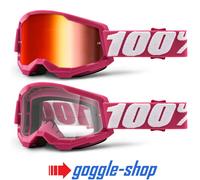 Mountain Bike Occhiali 100% STRATA 2 Motocross MX 100 PERCENT Specchio/Clear