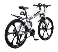 Mountain Bike Pieghevole Da 24/26 Pollici, Ruote A 6 Raggi, Telaio In Acciaio Ad Alto Tenore Di Carbonio, Mountain Bike Con Freni A Doppio Disco A 21 Velocità B,26 inch