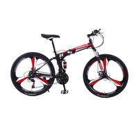 Mountain Bike Pieghevole da 24" e 26" con Doppia Sospensione, Telaio in Acciaio ad Alto tenore di Carbonio, 21 velocità, Bici da Ciclismo Sportiva per Adulti, Uomini e Donne, Adolescenti