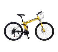Mountain Bike Pieghevole Da 24" E 26" Con Telaio In Acciaio Ad Alto Tenore Di Carbonio, 21 Velocità, Ruote A Raggi, Bici Pieghevole MTB Per Uomo E Donna C,26 inch