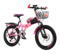 Mountain Bike Pieghevole Per Studenti, 18/20/22/24 Pollici, Telaio In Acciaio Ad Alto Tenore Di Carbonio, Freni A Disco Ammortizzanti, Bicicletta Montagna Pieghevole A 7 Velocità C,24 inch