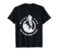 Mountain Bike Sport estremo Mangiare sonno Ride Repeat Distressed Maglietta