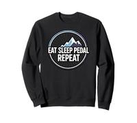 Mountain Biking Cyclist Eat Sleep Pedal Repeat Felpa